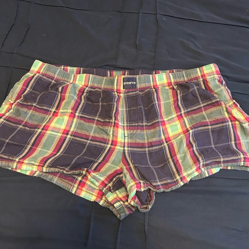 JoyLab Women's Plaid Shorts - Red, Yellow, Green